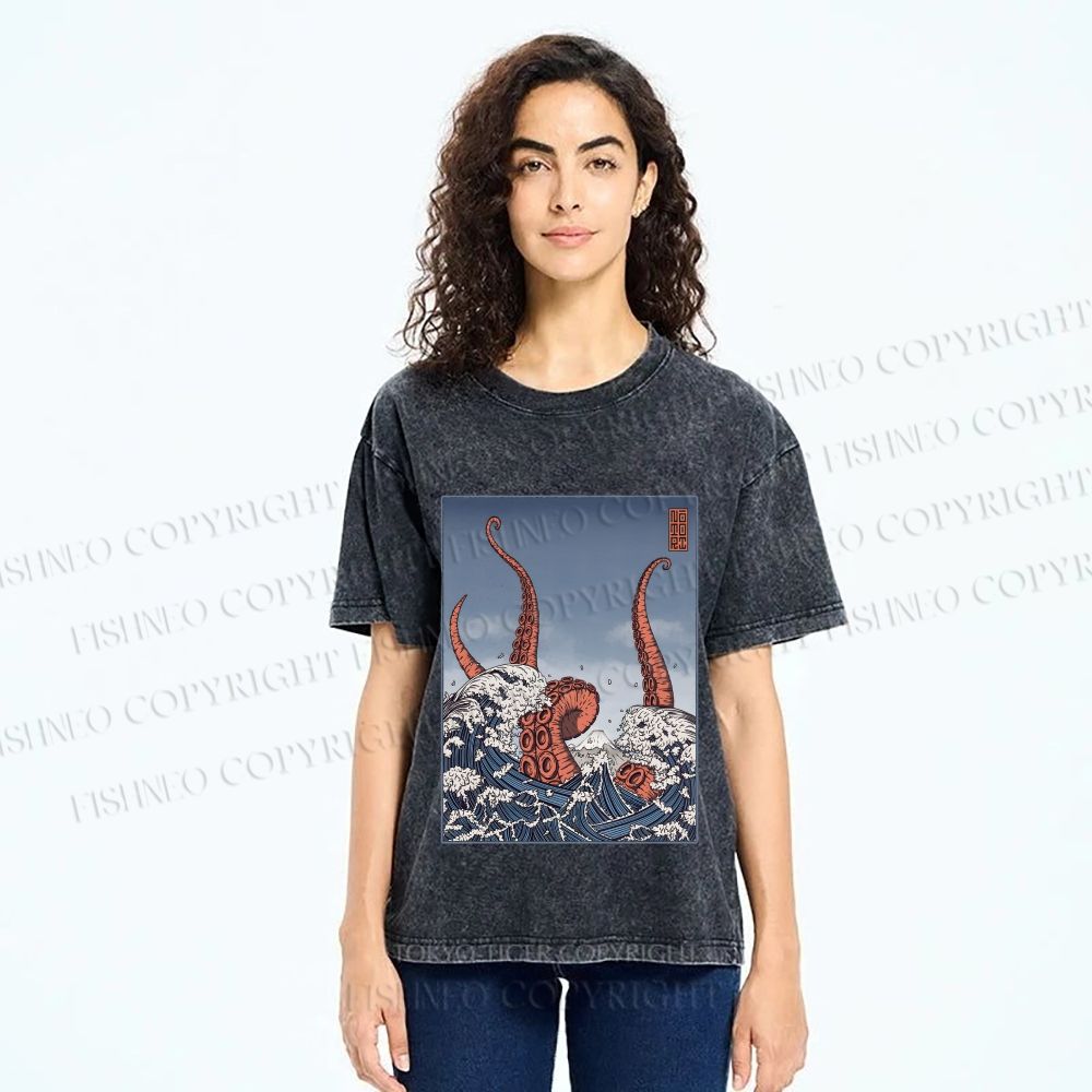 Unisex Akkorokamui's Wrath Printed Washed Tee