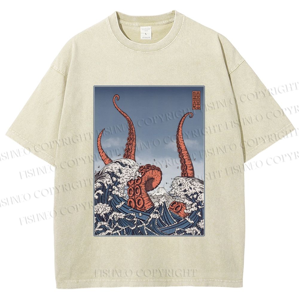 Unisex Akkorokamui's Wrath Printed Washed Tee