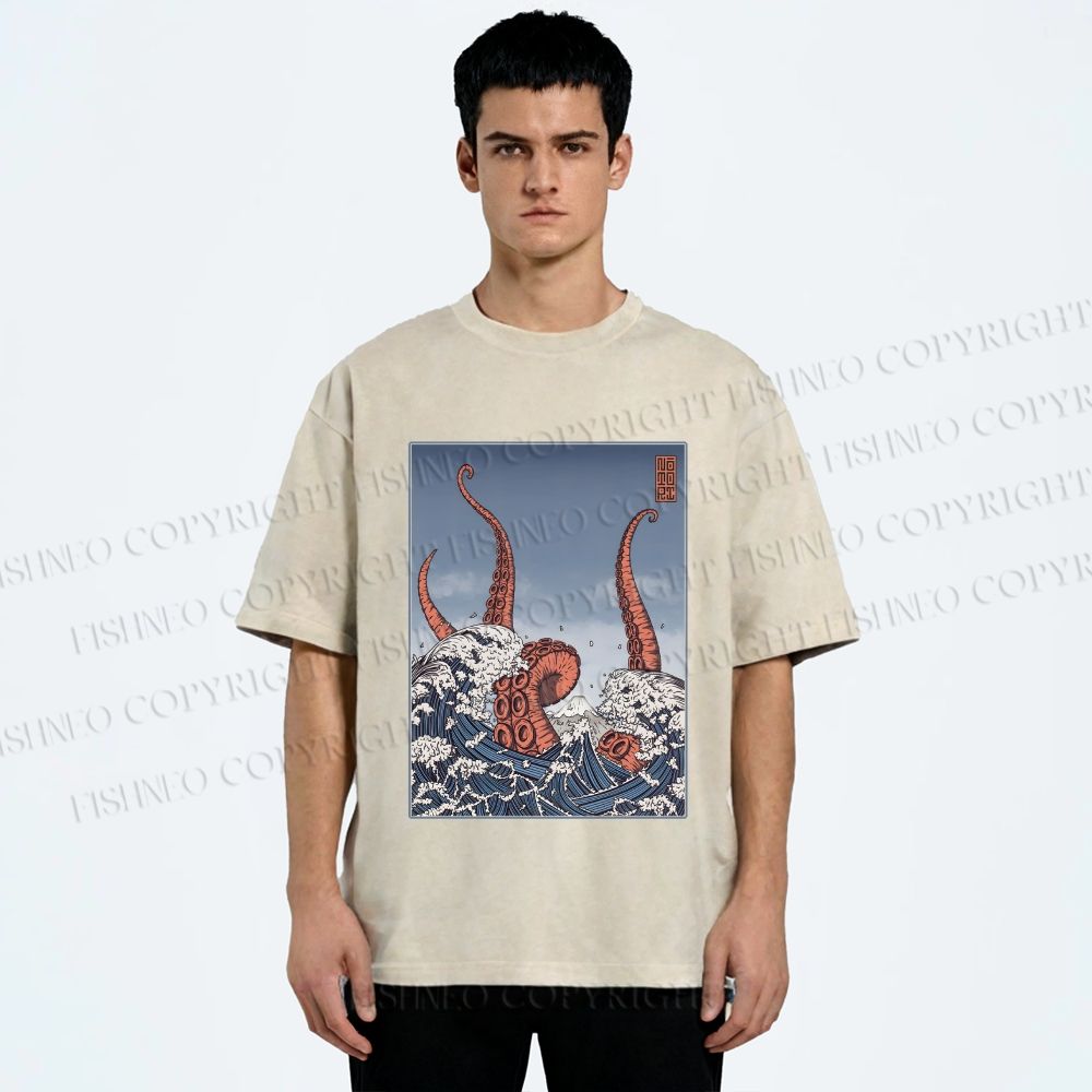 Unisex Akkorokamui's Wrath Printed Washed Tee