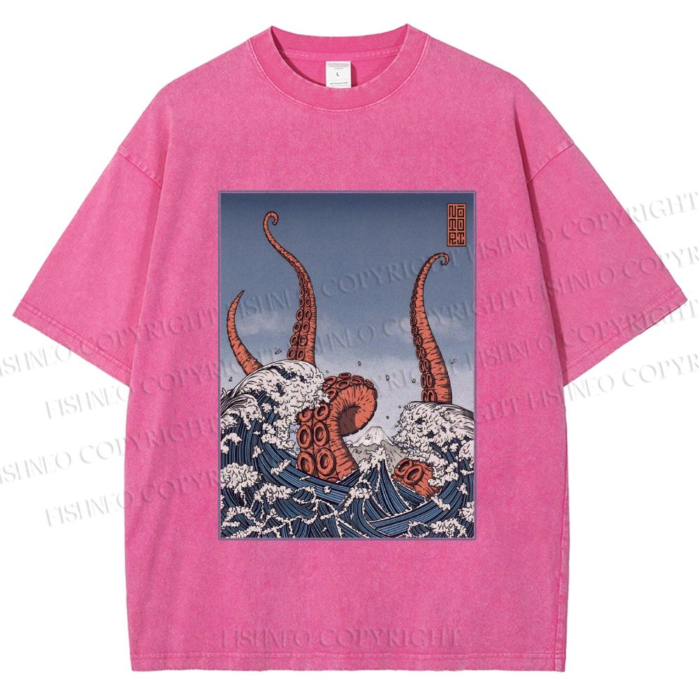 Unisex Akkorokamui's Wrath Printed Washed Tee