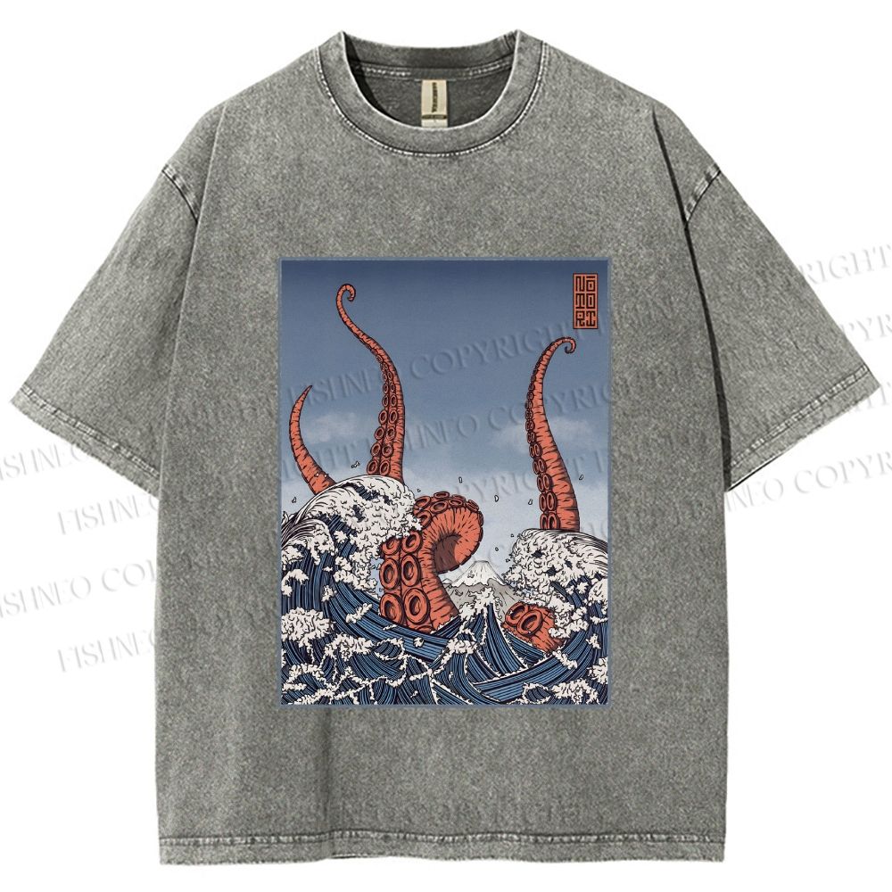 Unisex Akkorokamui's Wrath Printed Washed Tee