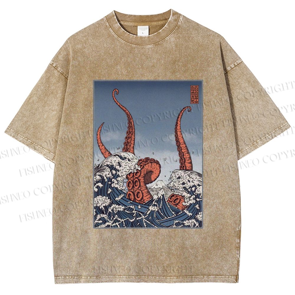 Unisex Akkorokamui's Wrath Printed Washed Tee