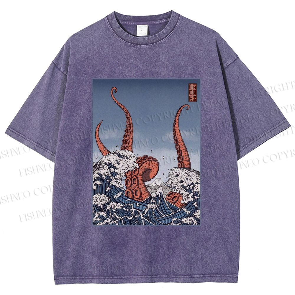 Unisex Akkorokamui's Wrath Printed Washed Tee