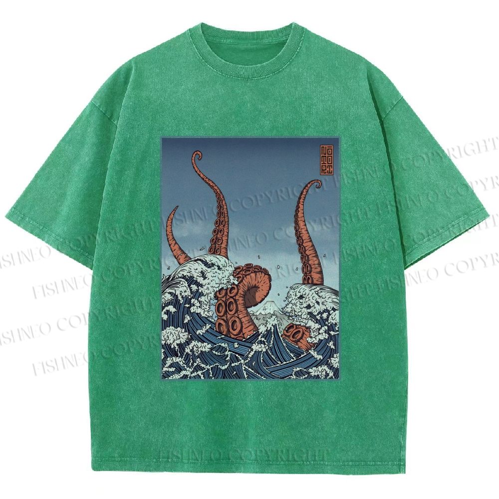 Unisex Akkorokamui's Wrath Printed Washed Tee