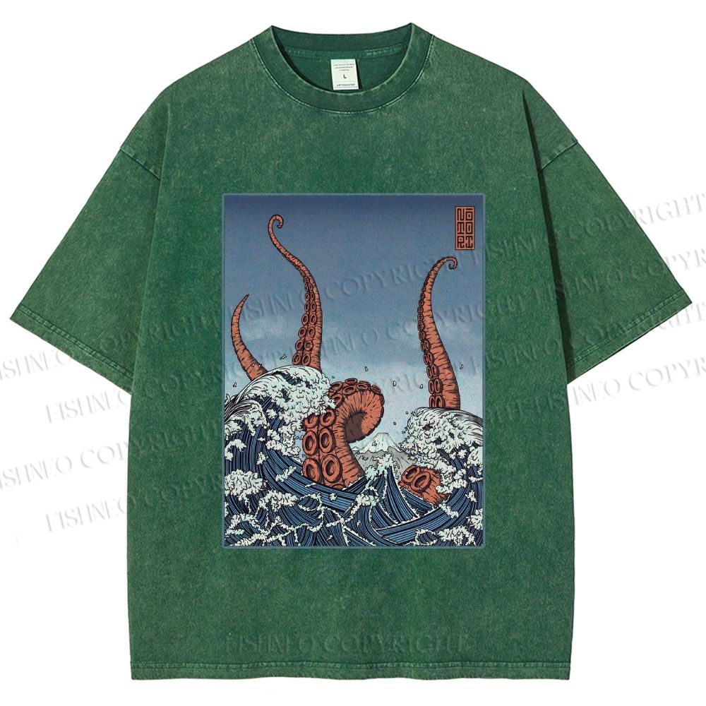 Unisex Akkorokamui's Wrath Printed Washed Tee