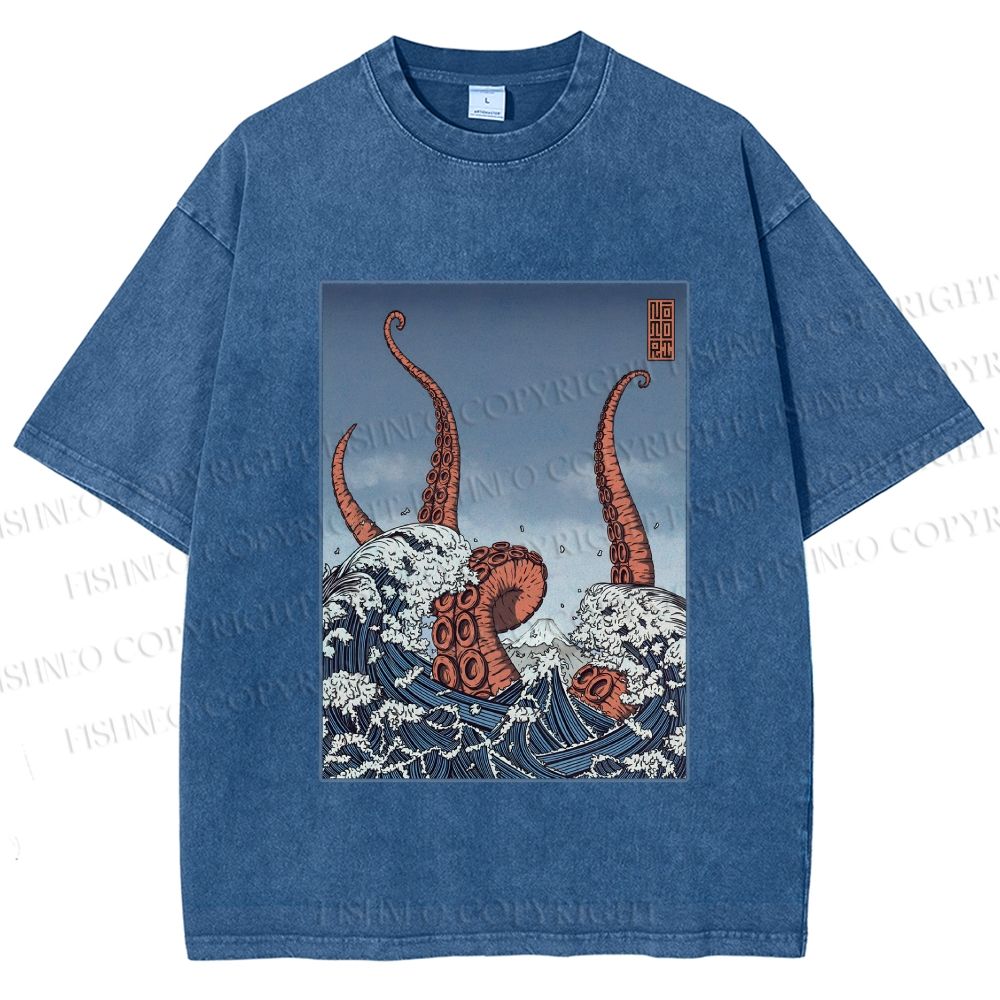 Unisex Akkorokamui's Wrath Printed Washed Tee