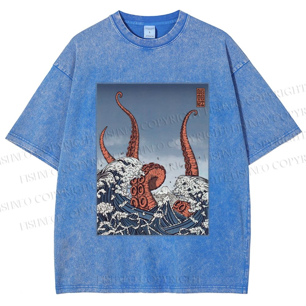 Unisex Akkorokamui's Wrath Printed Washed Tee