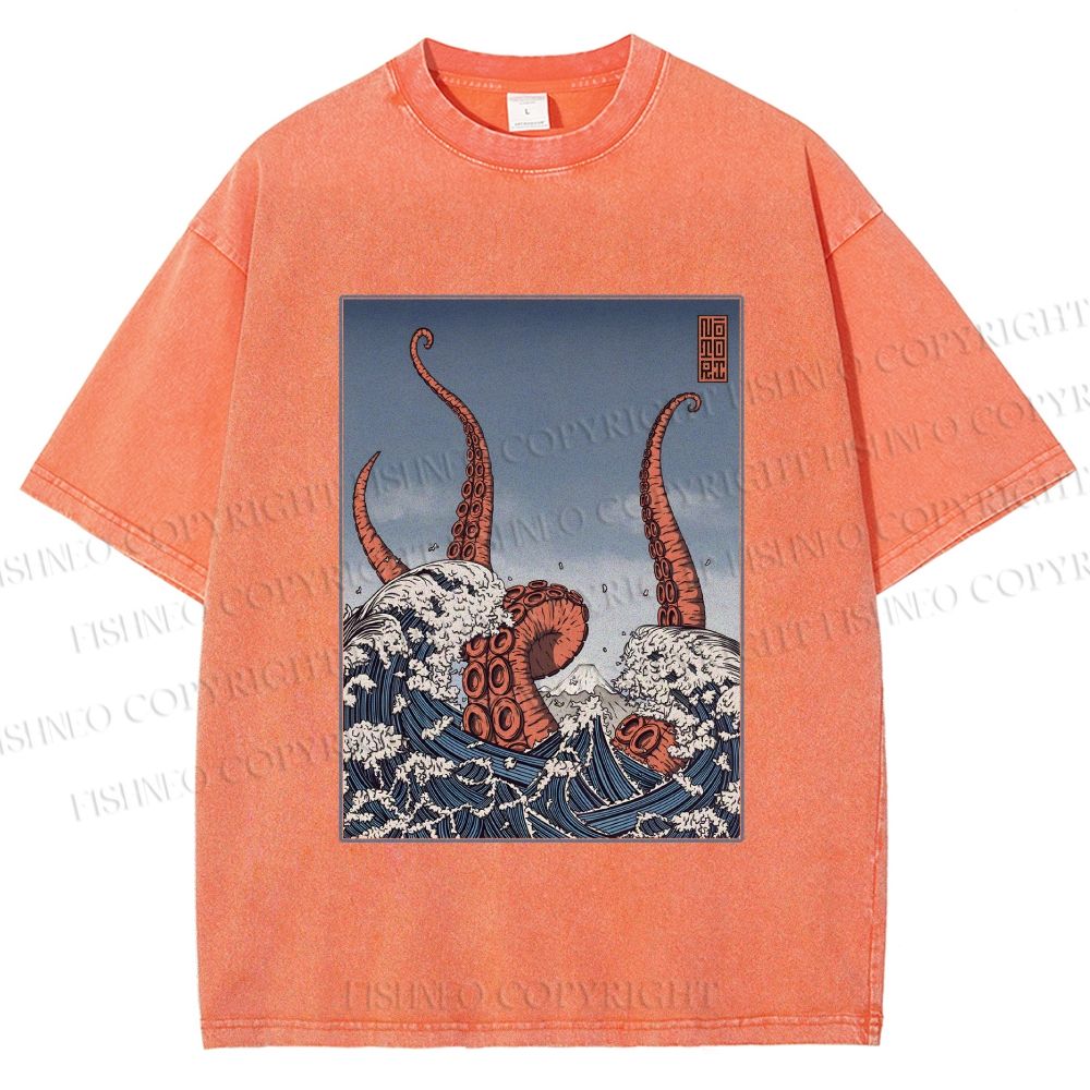 Unisex Akkorokamui's Wrath Printed Washed Tee