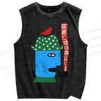 Unisex Fools And Smoke Printed Washed Tank Top