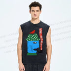 Unisex Fools And Smoke Printed Washed Tank Top