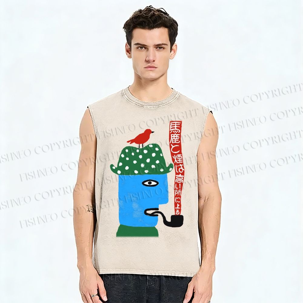 Unisex Fools And Smoke Printed Washed Tank Top