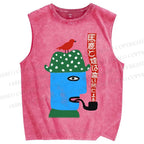 Unisex Fools And Smoke Printed Washed Tank Top
