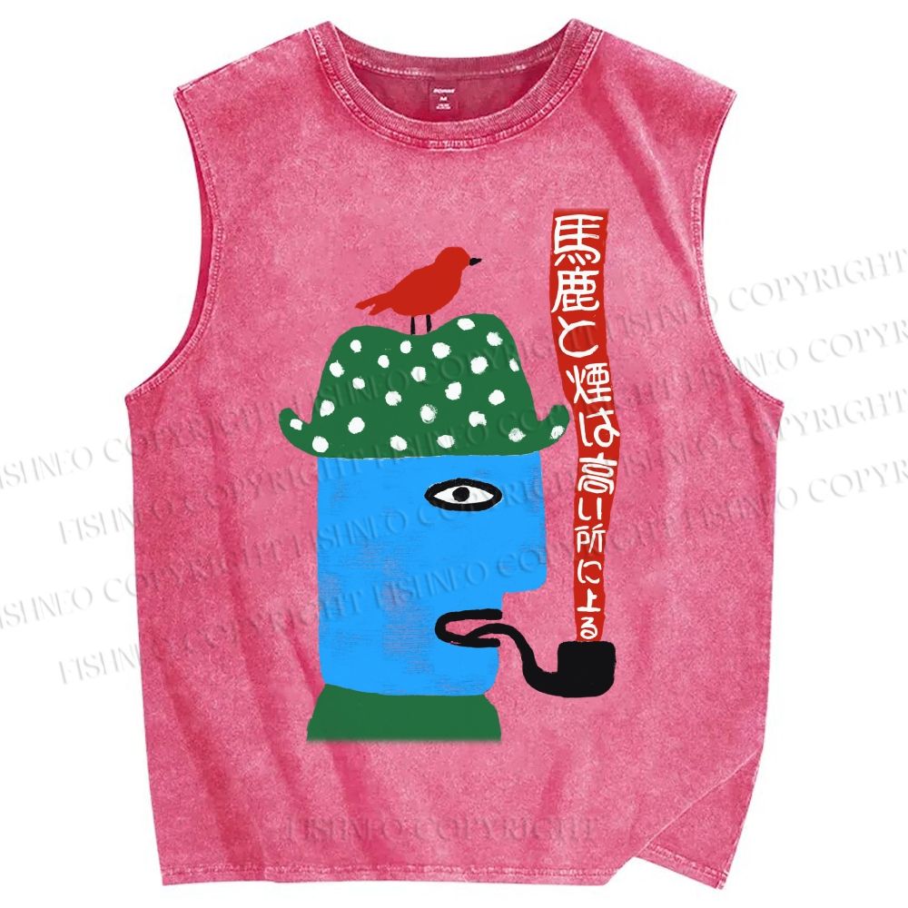 Unisex Fools And Smoke Printed Washed Tank Top
