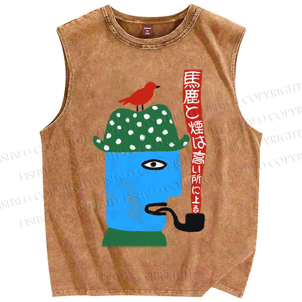 Unisex Fools And Smoke Printed Washed Tank Top
