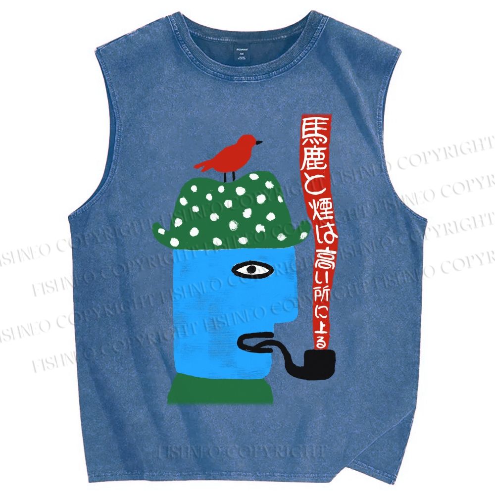 Unisex Fools And Smoke Printed Washed Tank Top