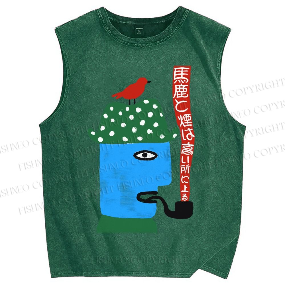Unisex Fools And Smoke Printed Washed Tank Top