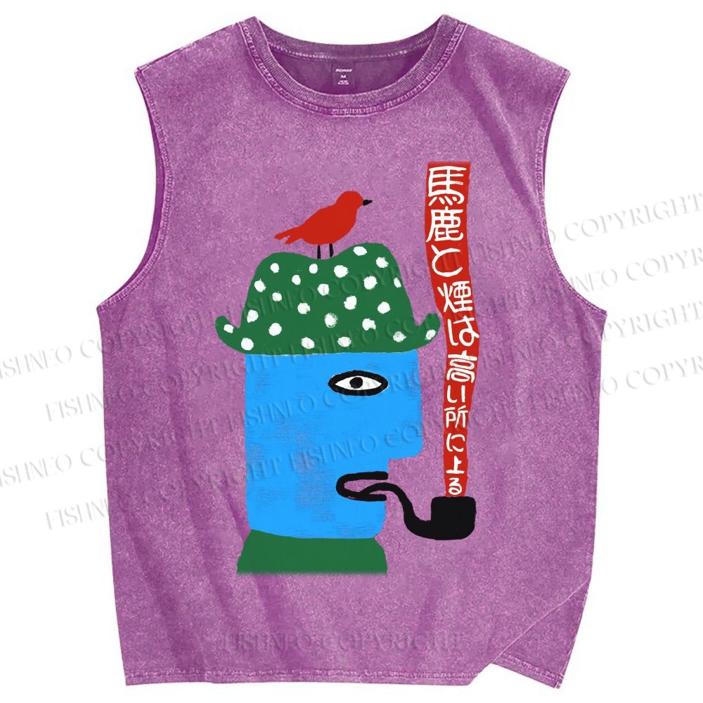 Unisex Fools And Smoke Printed Washed Tank Top