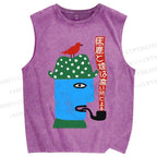 Unisex Fools And Smoke Printed Washed Tank Top