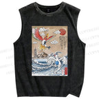 Unisex Lugia vs Ho-oh Printed Washed Tank Top