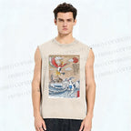 Unisex Lugia vs Ho-oh Printed Washed Tank Top