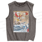 Unisex Lugia vs Ho-oh Printed Washed Tank Top