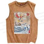 Unisex Lugia vs Ho-oh Printed Washed Tank Top