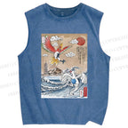 Unisex Lugia vs Ho-oh Printed Washed Tank Top