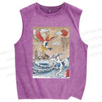 Unisex Lugia vs Ho-oh Printed Washed Tank Top