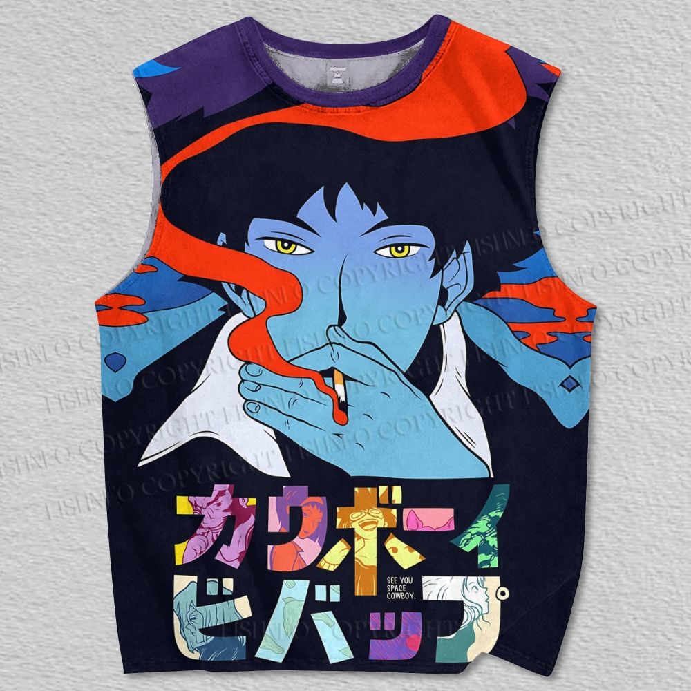 Unisex Cowboy Bebop Spike Smoking Printed Tank Top