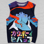 Unisex Cowboy Bebop Spike Smoking Printed Tank Top