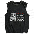 Unisex Hattori Hanzo Okinawa Printed Washed Tank Top