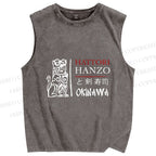 Unisex Hattori Hanzo Okinawa Printed Washed Tank Top