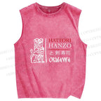 Unisex Hattori Hanzo Okinawa Printed Washed Tank Top