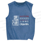 Unisex Hattori Hanzo Okinawa Printed Washed Tank Top