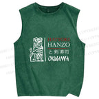 Unisex Hattori Hanzo Okinawa Printed Washed Tank Top