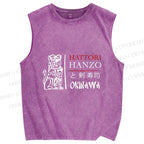 Unisex Hattori Hanzo Okinawa Printed Washed Tank Top