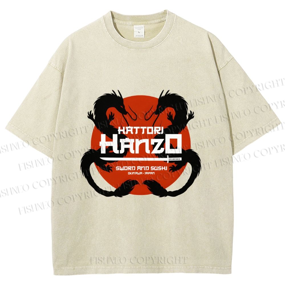 Unisex Japanese Hattori Hanzo Printed Washed Tee