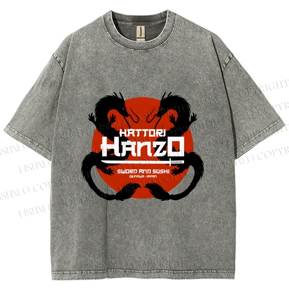 Unisex Japanese Hattori Hanzo Printed Washed Tee