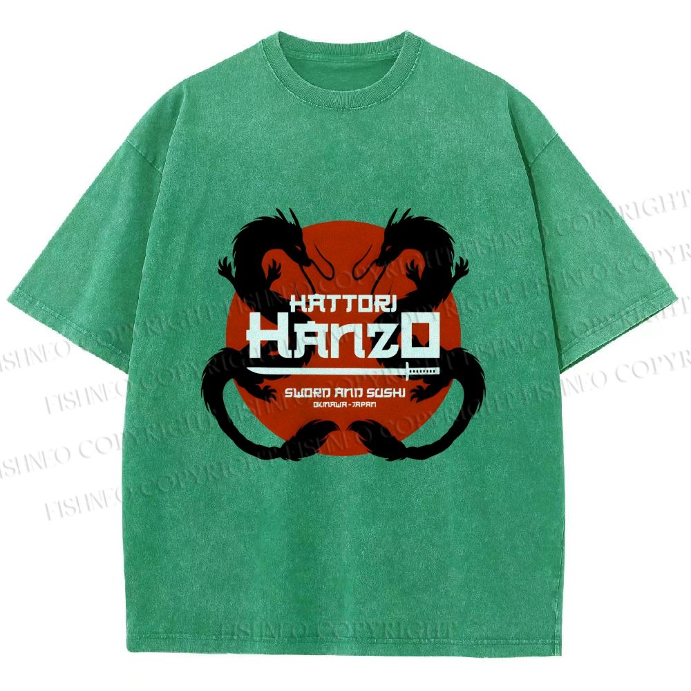 Unisex Japanese Hattori Hanzo Printed Washed Tee