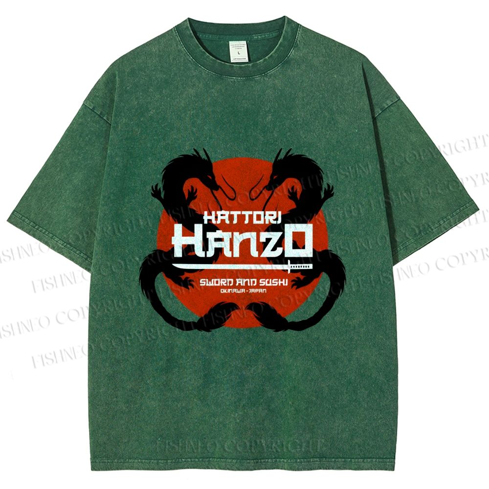 Unisex Japanese Hattori Hanzo Printed Washed Tee