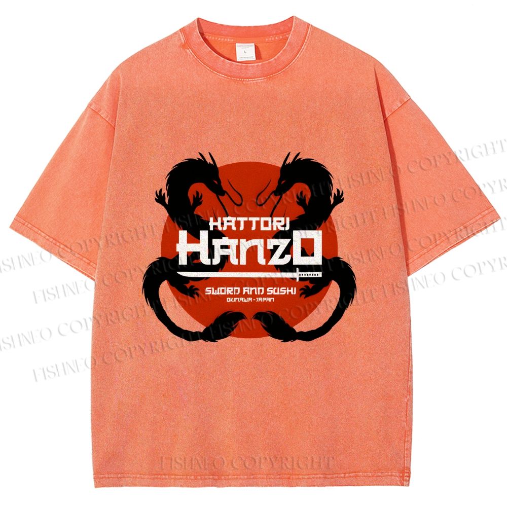 Unisex Japanese Hattori Hanzo Printed Washed Tee