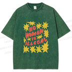 Unisex Pride No Human is Illegal Printed Washed Tee