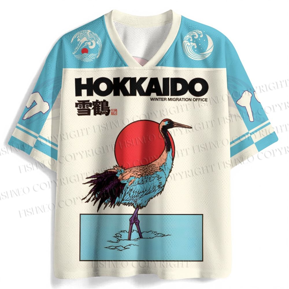 Japanese Crane Printed Jersey Shirts