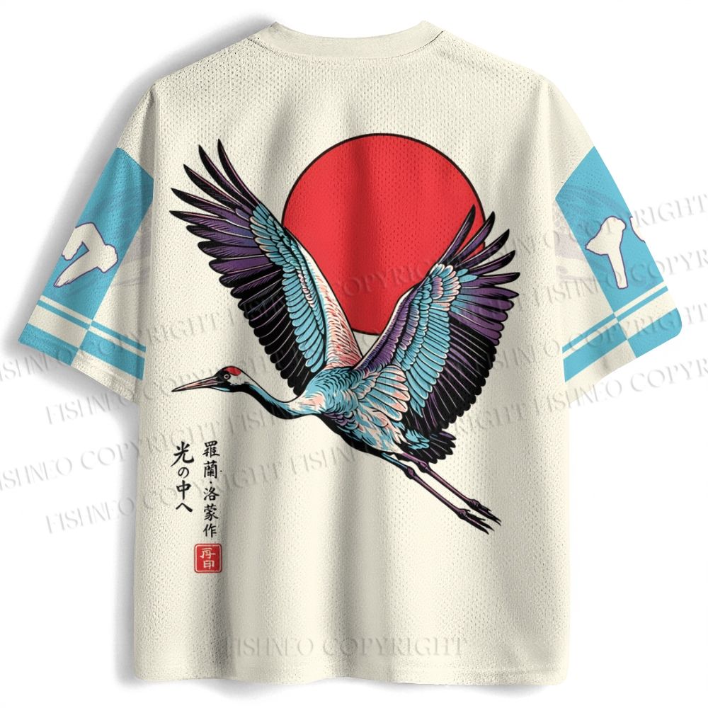 Japanese Crane Printed Jersey Shirts