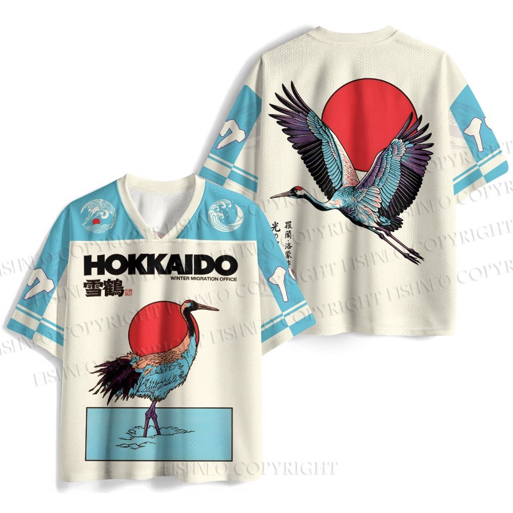 Japanese Crane Printed Jersey Shirts