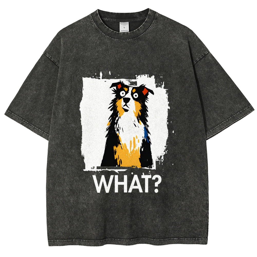Unisex Australian Shepherd What Dog Printed Washed Tee
