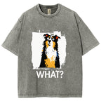 Unisex Australian Shepherd What Dog Printed Washed Tee