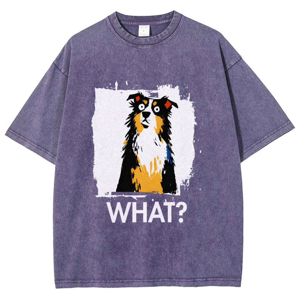 Unisex Australian Shepherd What Dog Printed Washed Tee
