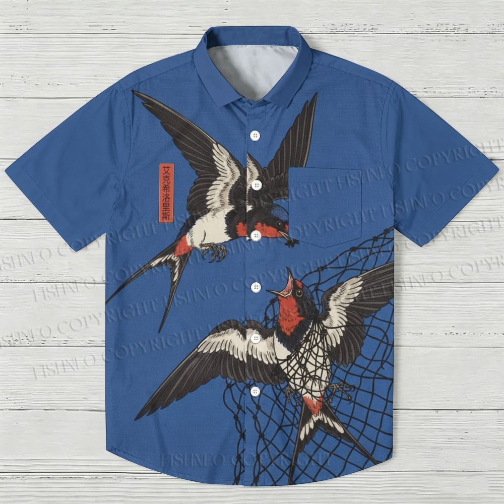 Flying swallows Hawaiian Shirt