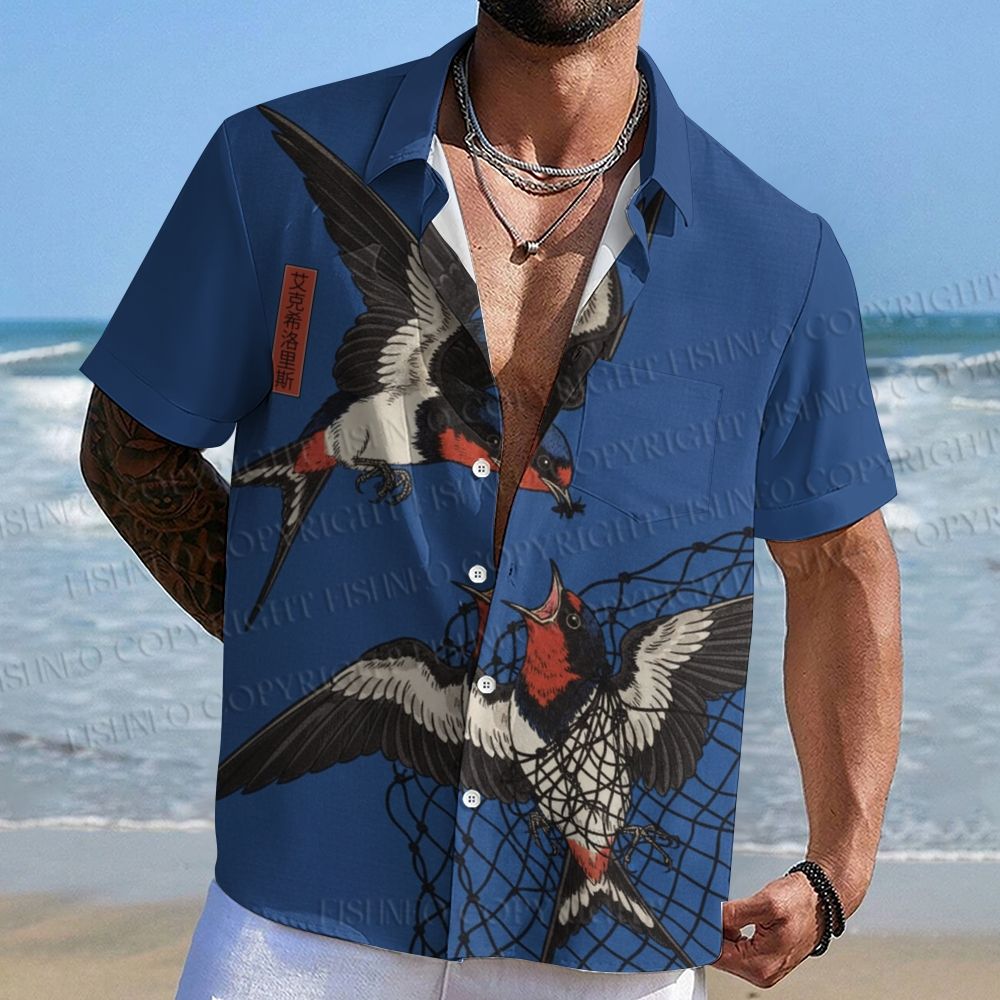Flying swallows Hawaiian Shirt